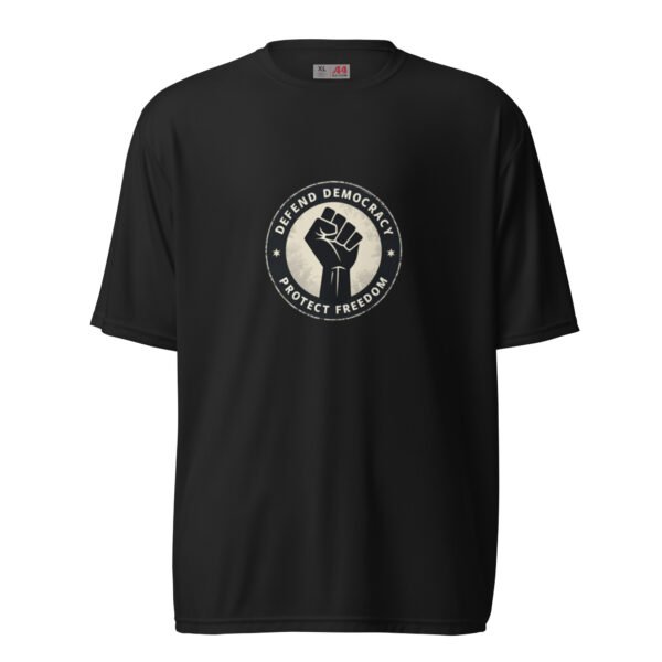 "Defend Democracy" Unisex performance crew neck t-shirt